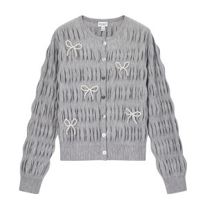 Juicy Couture | Grey Bow Decorated Knit Top