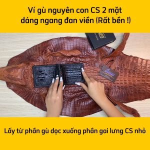 [FREE SHIP] VÍ DA CÁ SẤU 2 MẶT ĐAN VIỀN CAO CẤP MADE BY OVENIS