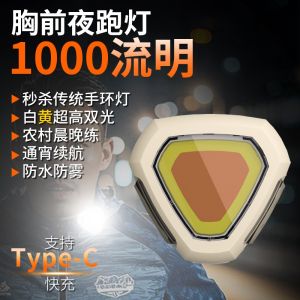 Multi-Functional Running Light Outdoor Night Run Headlamp Rechargeable High Brightness Mini Portable Clothespin Lamp Super Bright Head-Mounted Illumination