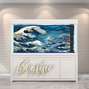 Stiker Background Aquarium Vinyl Premium Tahan Air - 3d Sea (SE)