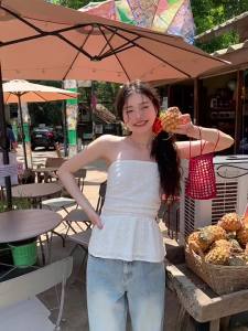 Mixd | Áo Camisole Voan Hoa Không Tay cho Phụ Nữ Mùa Hè Màu Trắng