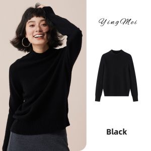 YINGMEI | White-Enhancing Retro Crew-Neck Sweater for Women