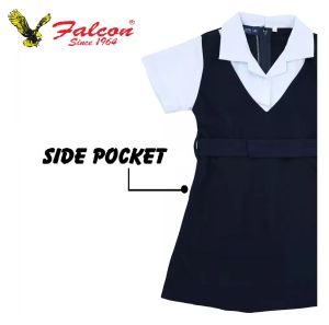 Falcon Primary School Girl Pinafore Side Zip 🔥Ready Stock🔥Baju Biru Perempuan Sekolah Rendah 小学女生吊裙