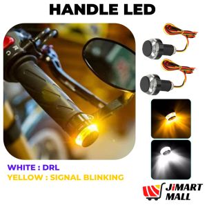 MOTORCYCLE HANDLEBAR LED DRL Universal Signal Blinking Handle Grip Safety Daytime Running Light Flash Lamp Lampu Motor Handle Bar 摩托车把手灯
