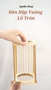 (Xưởng HCM) Đèn Mây Tre Gỗ Thả Trần Trang Trí Dùng Để Decor Nhà Hàng Quán Ăn Quán Cafe Homestay. Mẫu Hộp Vuông