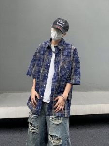 Brushed Short Sleeve Plaid Shirt: A Summer Retro Style