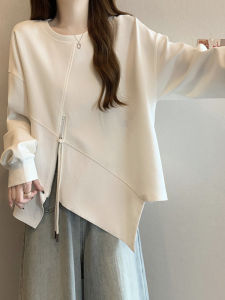 High-end Fashion Irregular Patchwork Long Sleeve Hoodie