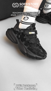 Sepatu Anak Sekolah Dasar Sepatu Anak Laki-laki Sepatu Olahraga Pola Kamuflase Sepatu Sekolah