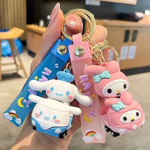New Arrival Creative Bumper Car Clow M Keychain Hello Kitty Melody Exquisite Pendant Couple Small Gift Gift