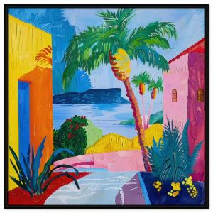 Tranh phong cảnh trừu tượng tranh treo tường dán tường trang trí phòng khách nội thất phong cách pop art. CGI-644