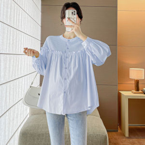 Áo Blouse Bầu Dáng Rộng Patchwork Babydoll
