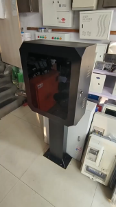 7kW EV Charger Protective Box Full Black Glass Wall Mounted Outdoor Rainproof Enclosure ZDN