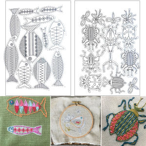 1set Stitch and Sew Embroidery Transfer Paper Kit with Water Soluble Transfer Paper & Canvas Perfect for Beginners