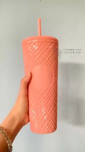 |CHÍNH HÃNG| LY STARBUCKS CORAL PINK JEWELED SIZE KHỦNG 24oz