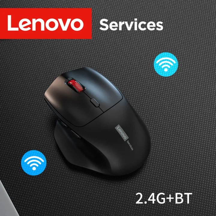 Lenovo | Wholesale Lenovo Ergonomic Wireless Mouse Dual Mode 2.4G Silent Noiseless Click Adjustable DPI 500mAh Charge Mice USB Receiver