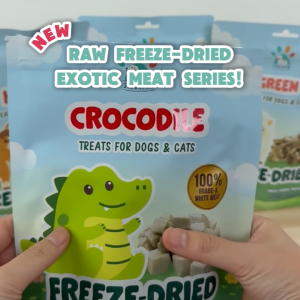 Singapaw Freeze Dried Exotic Pet Treats 50g for Dogs & Cats Crocodile Lamb Green Tripe Horse Kangaroo Wild Boar Single Ingredient