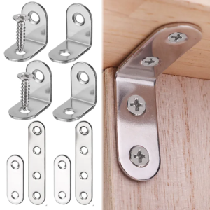 Multi-size Stainless Steel Corner Code Cabinet Laminate Triangle Fixed Bracket 90 ° Right Angle L-shaped Thickened Sheet