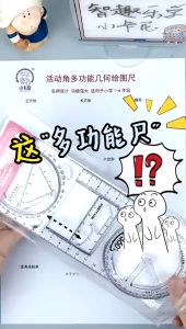 Rotary Geometric Drawing Ruler Penggaris Geometri Fungsi Matematika Dapat Diputar Perlengkapan Belajar Alat Ukur Multifunctional Drawing Ruler