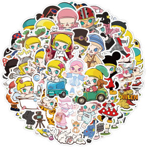 Cute Jasmine MOLLY Graffiti Stickers Waterproof Mobile Phone Cup Decoration DIY Scrapbooking Material Cartoon Anime Style