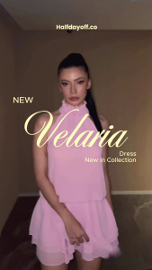 Halfdayoff.co - Velaria Dress ชุดปาร์ตี ชุดดินเนอร์ ลุคคุณหนู ชุดสั้นเรียบหรู เดรสมินิมอล เดรสชีฟอง ชุดคาเฟ่