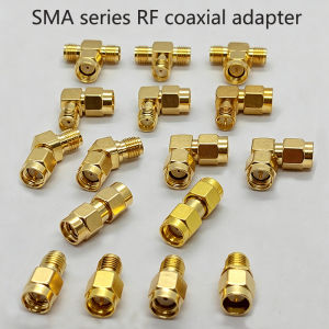 1PC SMA Series RF Coaxial Adapter Gold Plated SMA T Type/Right Angle/Straight 45° 90° SMA Adapter for WiFi Router GPS