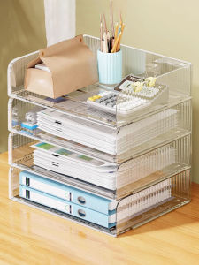 Multifunctional A4 Document Organizer Box Transparent Acrylic