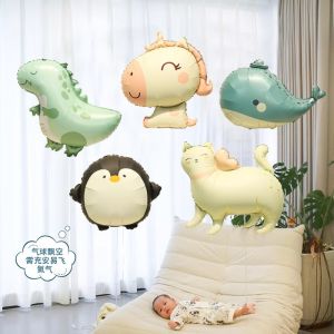 Cartoon Balloon Party Decoration Supplies Penguin Whale Dinosaur Aluminum Foil Balloon Childrens Birthday Gift