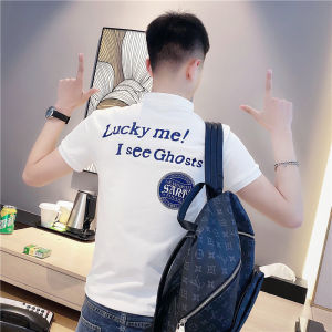 Summer Fashion Mens Polo Shirt Casual Printed Half Sleeve Turn-down Collar T-shirt Trendy Slim Fit Short Sleeve Creative Interest