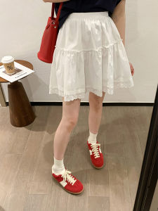 Váy Ngắn Xếp Ly Viền Trắng Mùa Hè Váy Ngắn Dáng Chữ a Ngọt Ngào Chống Hở Hang Cho Bé Gái