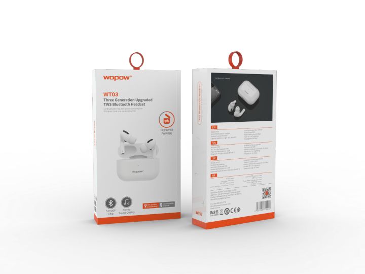 [Wid Gadget][READY STOCK] WOPOW True Wireless Headset Earphone Earbuds WT03 AirBass Pro Lite Bluetooth Earphones