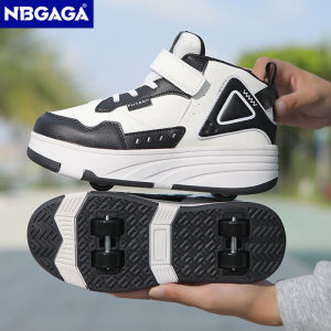 NBGAGA | Children Roller Skate Shoes Fashion Casual Sports With Four-Wheels Sneakers Outdoor Walking Shoes Girls Boys Gifts For Kids