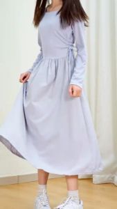 gamis terbaru 2024 mewah 2024 Gaun temperamen pinggang Prancis musim semi dan musim gugur baru Hepburn gaya rok wanita beludru splicing gaun putri rok A-line hitam