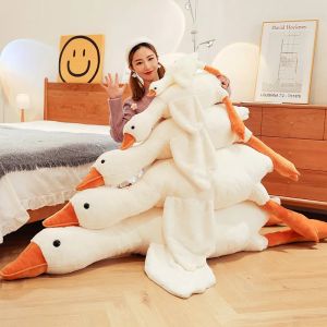 50/90/130/160cm Big White Goose Plush Pillow Plush Toys Cute Animal Pillow Accompany Sleeping Doll Girls Holiday Gift