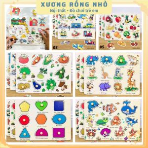 Bảng núm gỗ song ngữ Anh Việt đồ chơi gỗ thông minh cho bé 1-6 tuổi bảng núm gỗ nhiều chủ đề giúp bé học ghép chữ
