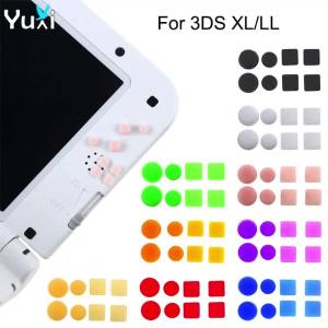 YuXi 1 Set For 3DS XL LL Front Back Housing Shell Screw Rubber Feet Cover For 3DSXL 3DSLL Screw Dust Plug Silicone Pads