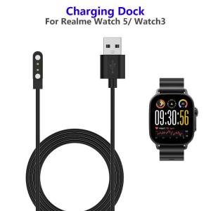 USB Charging Dock for Realme Watch 5 & Realme Watch 3 Black Smart Watch Power Adapter with Data Cable Compatible Charger Dock