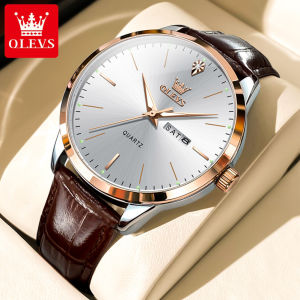 Olevs Đồng Hồ Cho Người Đàn Ông Ban Đầu Không Thấm Nước 2024 Thời Trang Sang Trọng Chất Lượng Cao Lịch da dạ quang Dây đồng hồ Đồng hồ thạch anh
