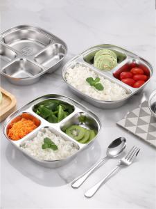 Bát Ăn Trưa Bằng Thép Không Gỉ Cấp Thực Phẩm 304 Dày Sâu Cho Trẻ Em Bát Ăn Trưa Mẫu Giáo Chai Nước Có Hình Mặt Cười