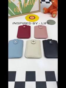Portable PU Leather Id Card Holder Pull Out Card Holder Card Bag Case Business Card Bank Card Holder