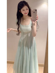 French Fancy Flying Sleeve Dress Childrens Summer 2024 New Arrival Small Temperament Waist-Controlled Fairy Dress