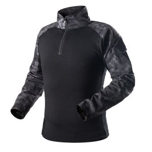 Outdoor Tactical Hiking T-Shirts Men Combat Shirt Camo Long Sleeve Hunting Clothes Climbing Shirt Wear Resistant Cotton Sport