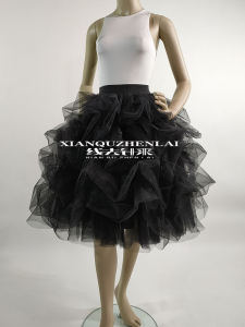 Black Asymmetrical High Waist Pleated Half Skirt Womens Design Sensation Street Style Puffy Skirt Short A-Line Skirt