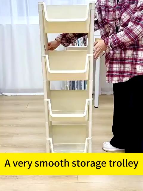 Multifunction Book Storage Rack With Wheels Movable Storage Trolley ...