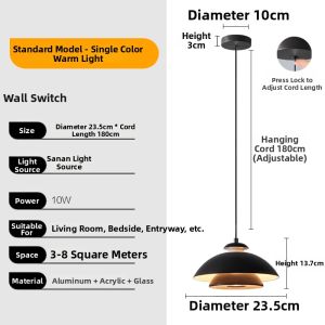 Designers Light | Hand Control Modern Bedroom Chandelier Pendant Light