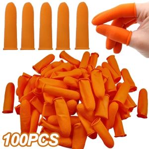 100pcs Disposable Fingertip Protector Gloves Latex Finger Cots High Elastic Non-slip Anti-static Rubber Finger Cots Fingertip Gloves