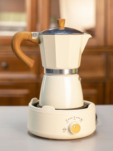 Office Use Hand-Poured Coffee Maker Set Single Valve Moka Pot Electric Extraction Pot 300ml Capacity Coffee Brewing Kit
