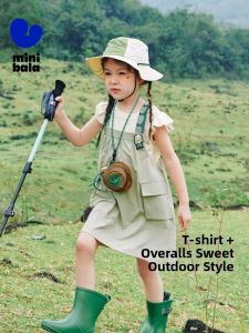 MINI BALA | Mini Quick-Dry Sweet Summer New Childrens Short Sleeve Pinafore Dress