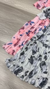 SV 6163 - Ellira Flo Dress | Silvervogue | Gaun Printed Chiffon Midi Pakaian Wanita