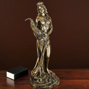 Greek Goddess Of Wealth Sculpture Statue Opening Gift Cash Register Office Lucky Decoration Fortune Ornaments Blindfolded Fortuna statue