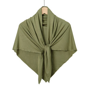 Solid Color Cotton Triangle Scarf Muslim Hijab Shawls Woman Soft Wraps Lady Fashion Causal Turban Islamic Jersey Headband